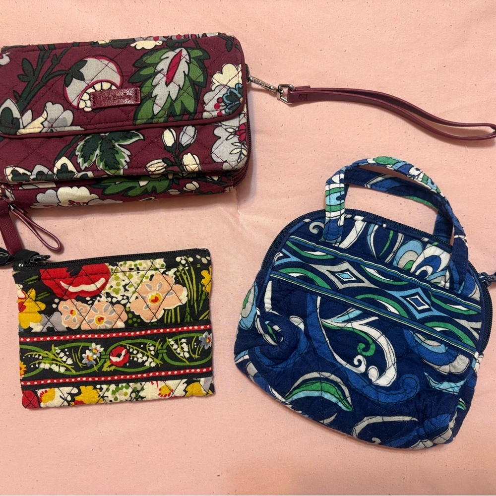Vera Bradley Multicolor Floral Clutch and Wristlet Set